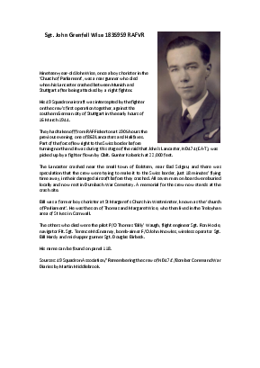 A preview of a PDF biography for Wise, John Grenfell